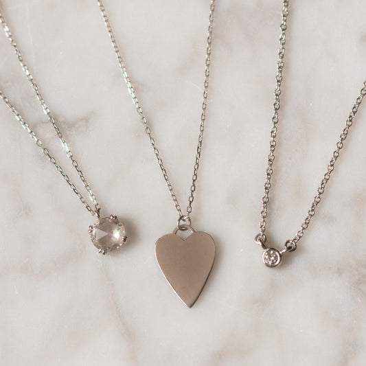 everyday white gold necklace with diamonds