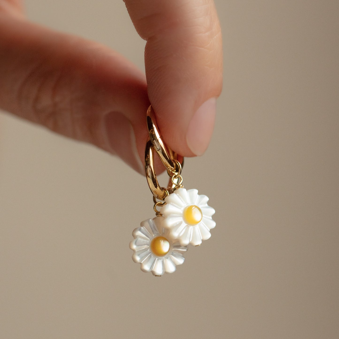 The Summer I Turned Pretty Daisy Charm Huggie Hoop Earrings