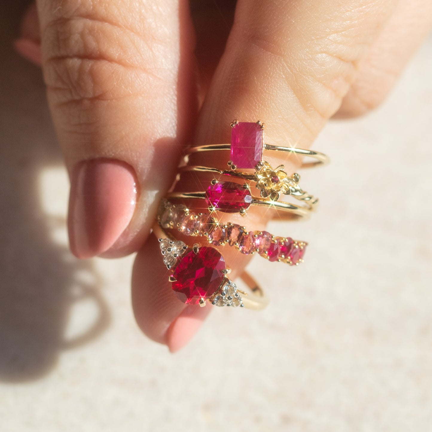 Solid Gold July Capsule Vintage Inspired Ruby Ring