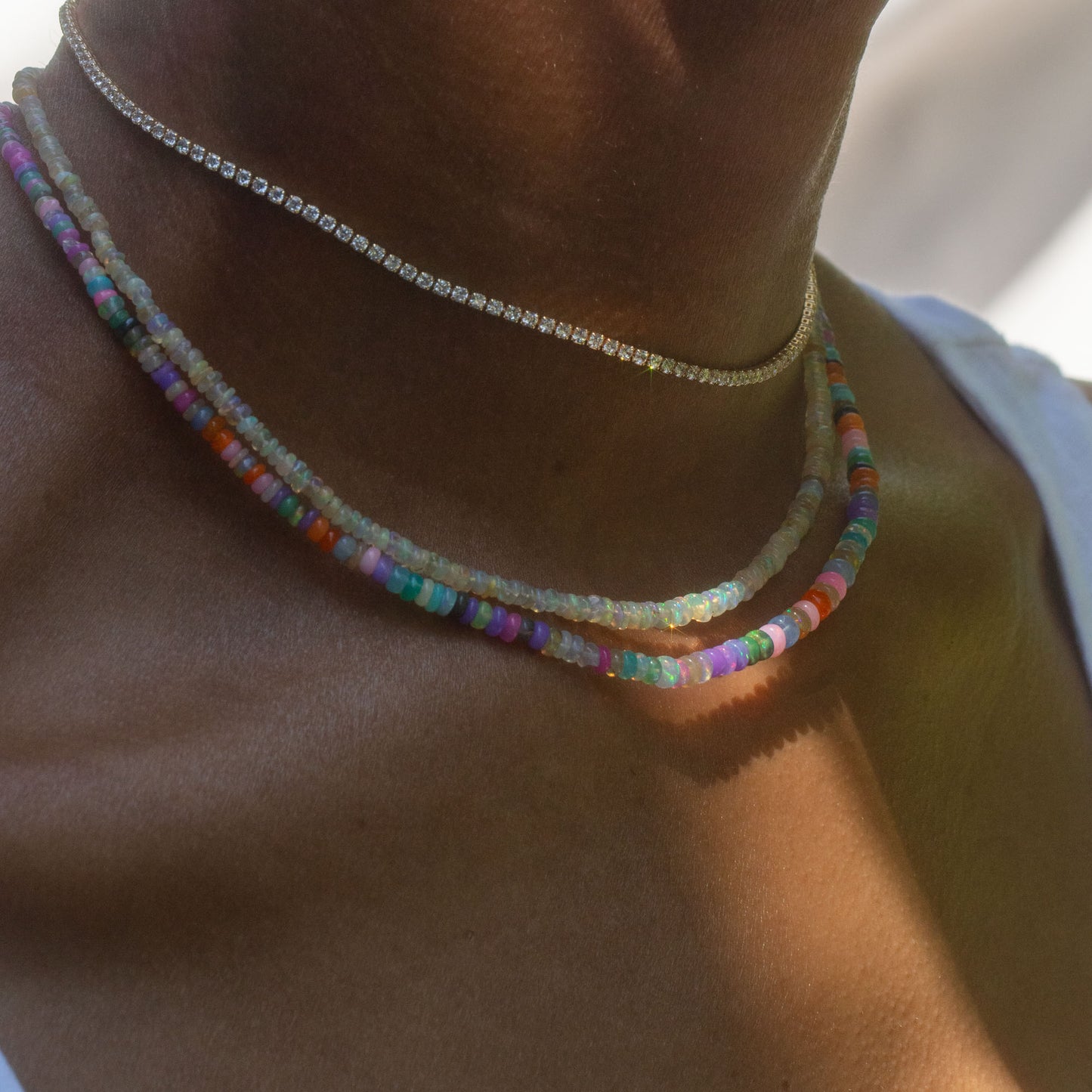 Mixed Opal Beaded Gemstone Necklace