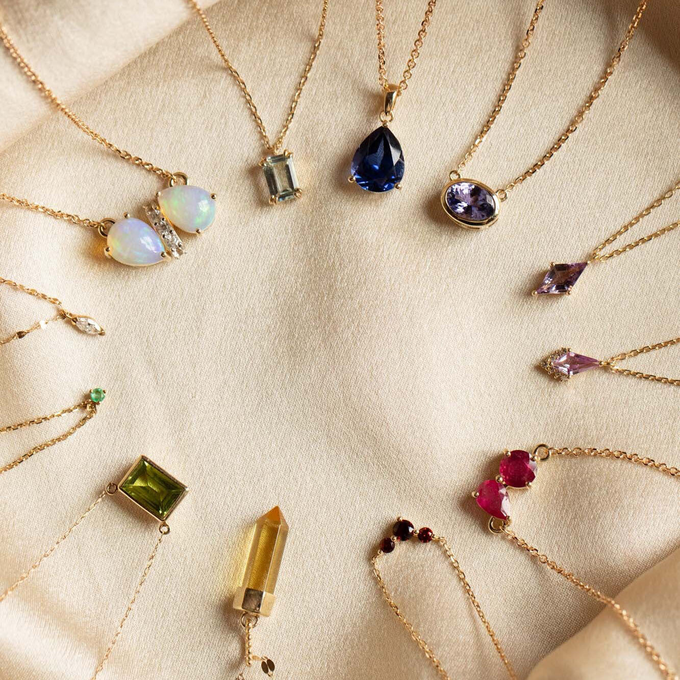 Solid Gold December Capsule Tanzanite Bezel Set Necklace