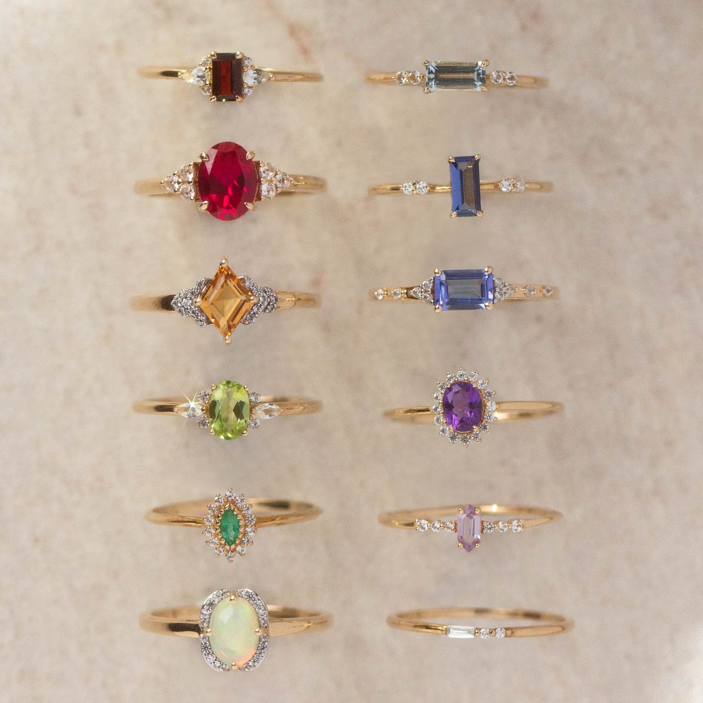 Solid Gold December Capsule Tanzanite Baguette Ring