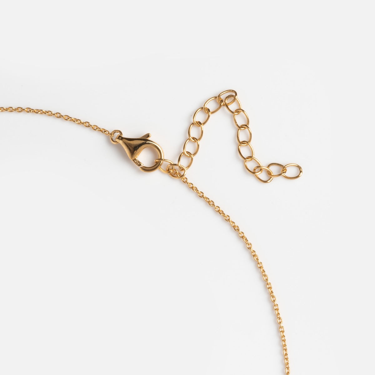 A close-up of the Classical Confetti Gemstone Necklace, crafted in 14k gold vermeil with an adjustable extension and lobster clasp, displayed on a white background.