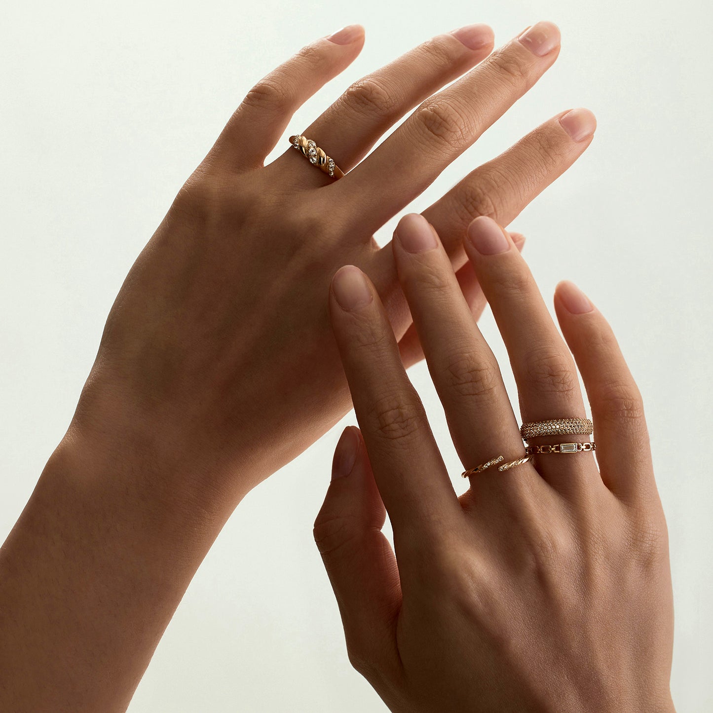 Solid Gold Pave Wrap Ring