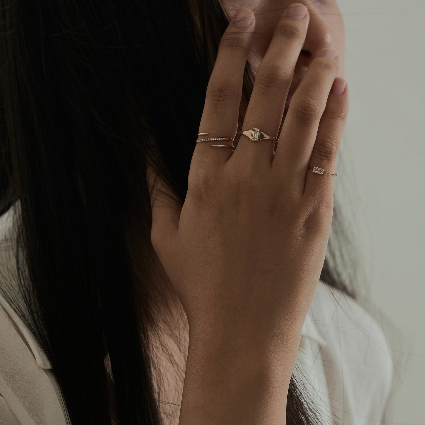 Solid Gold Emerald Cut Signet Ring