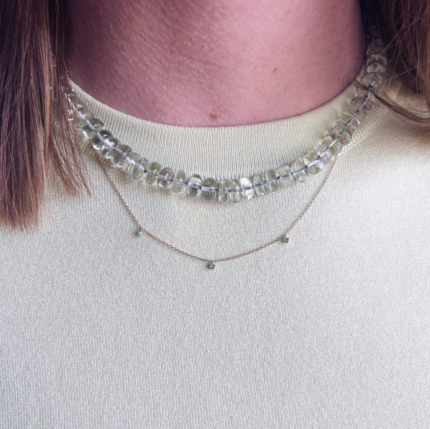 Solid Gold May Capsule Emerald Charm Necklace