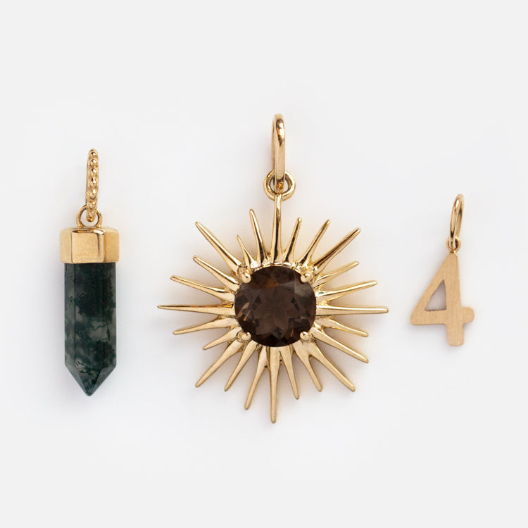 Solid Gold Charm Set For Grounding