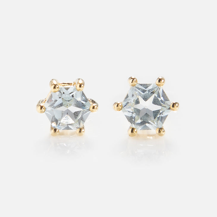 Solid Gold Modern Birthstone Studs
