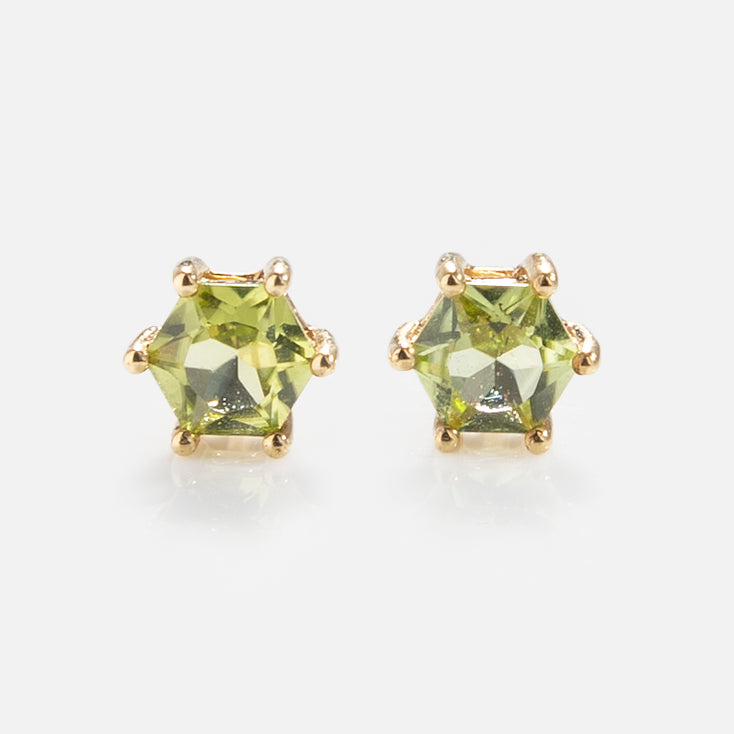 Solid Gold Modern Birthstone Studs