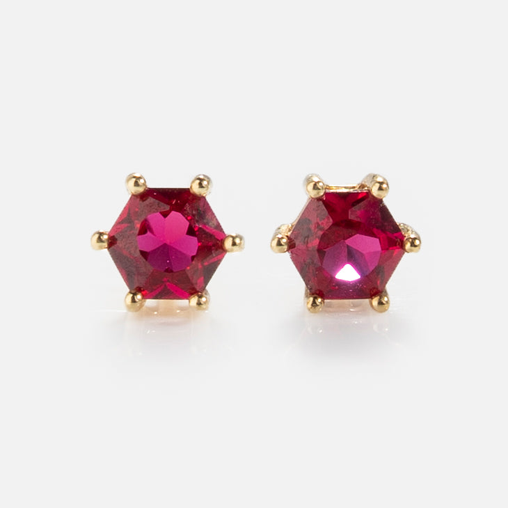 Solid Gold Modern Birthstone Studs
