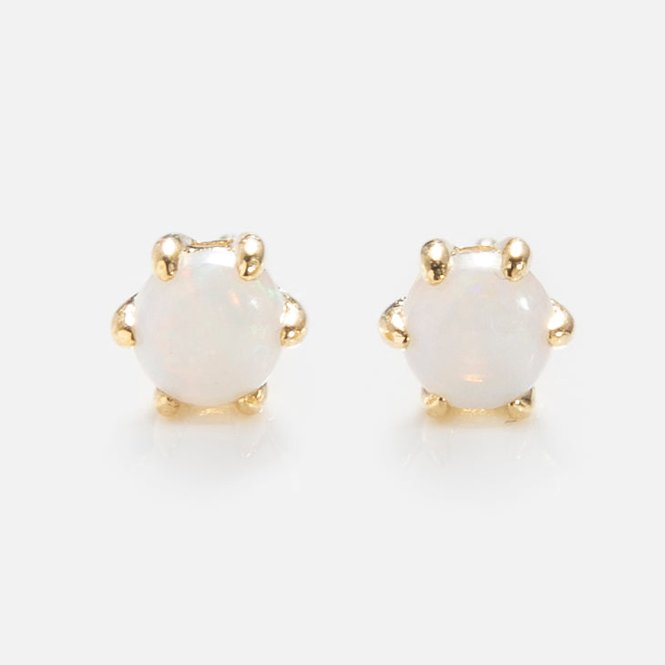 Solid Gold Modern Birthstone Studs