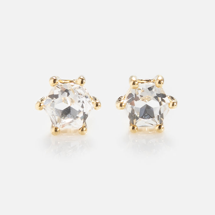 Solid Gold Modern Birthstone Studs