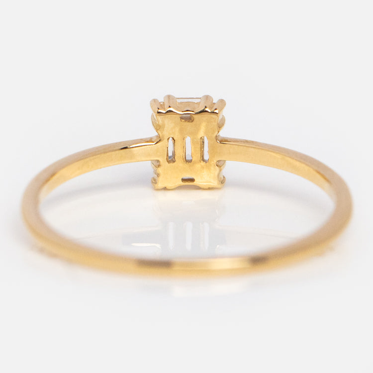 14k Minimal Art Deco Ring