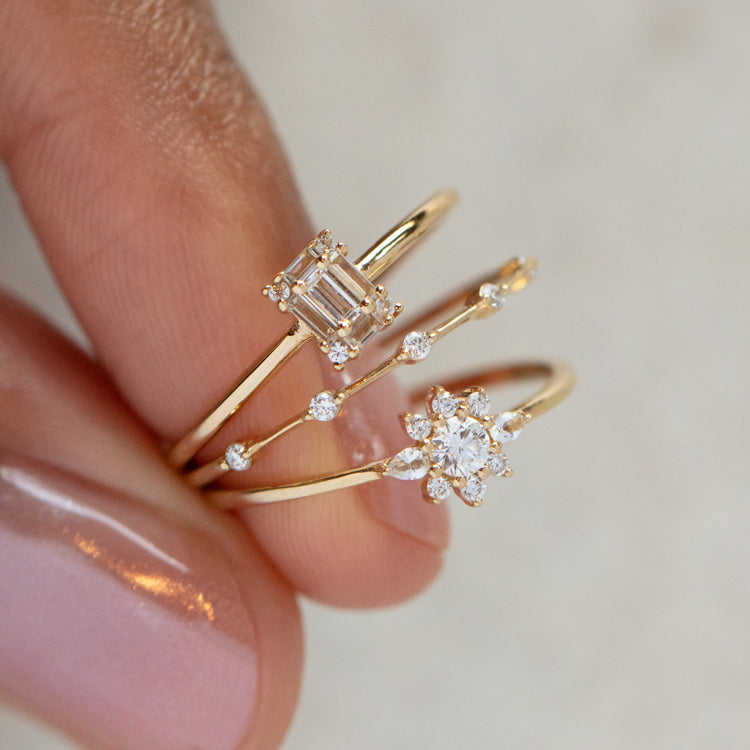 14k Diamond Constellation Band