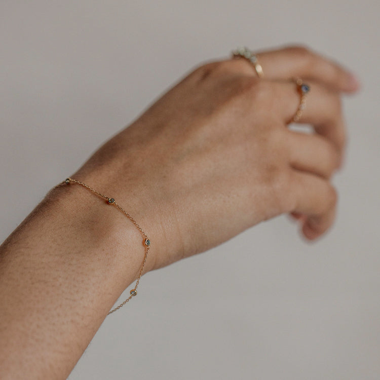 Solid Gold Something Blue Topaz Bracelet