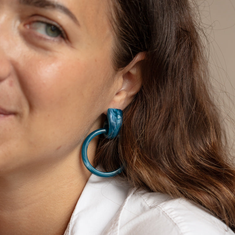 Limited Edition 10th Birthday Milly Hoops in Ocean Blue