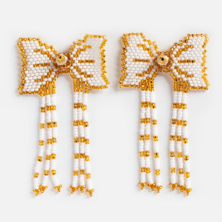 Marli Beaded Bow Earrings
