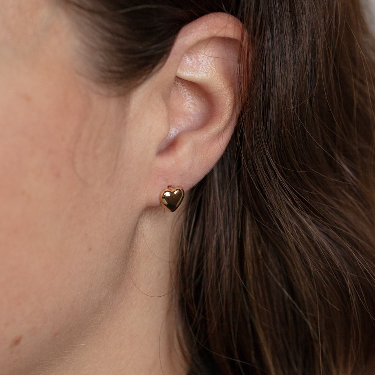 Evalina Mixed Metal Heart Drop Studs