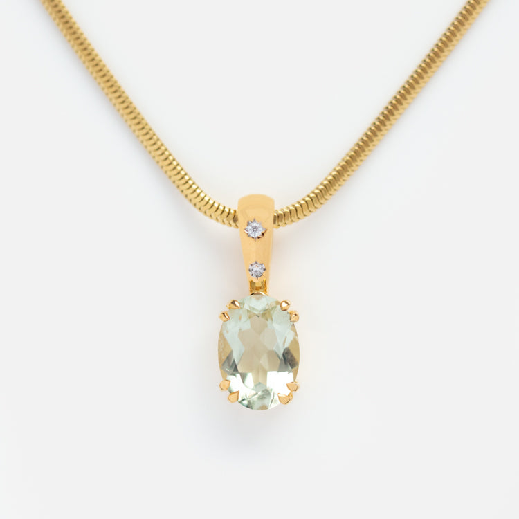 Celestial Green Amethyst Oval Necklace