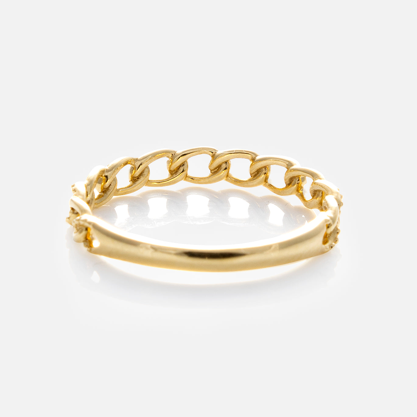 Solid Gold Textured Chain Link Ring