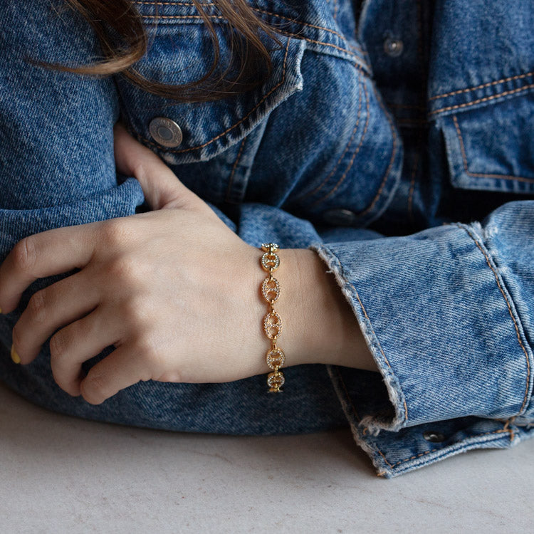 Coffee Beans Pave Bracelet