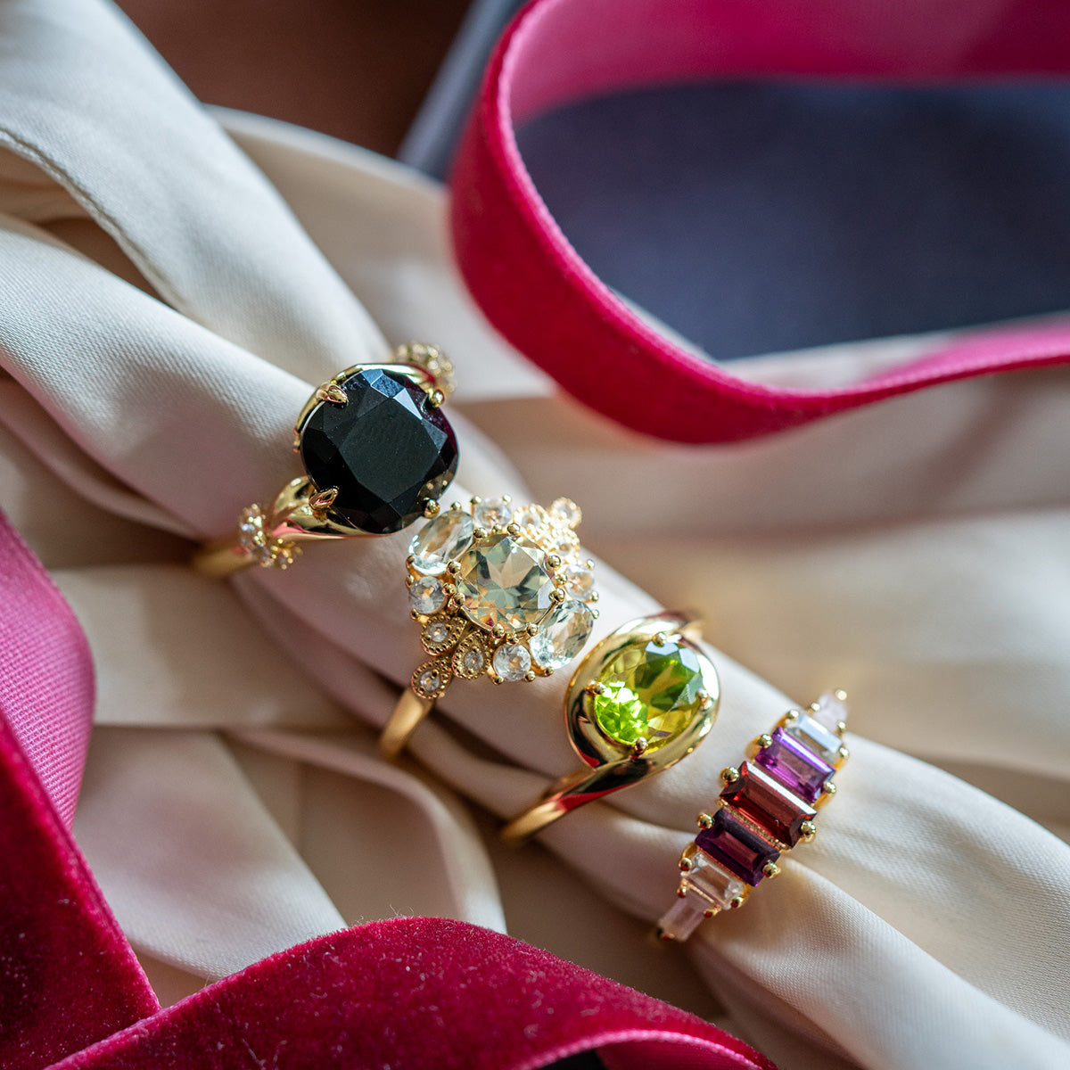 Berry Baroque Garnet Crown Ring