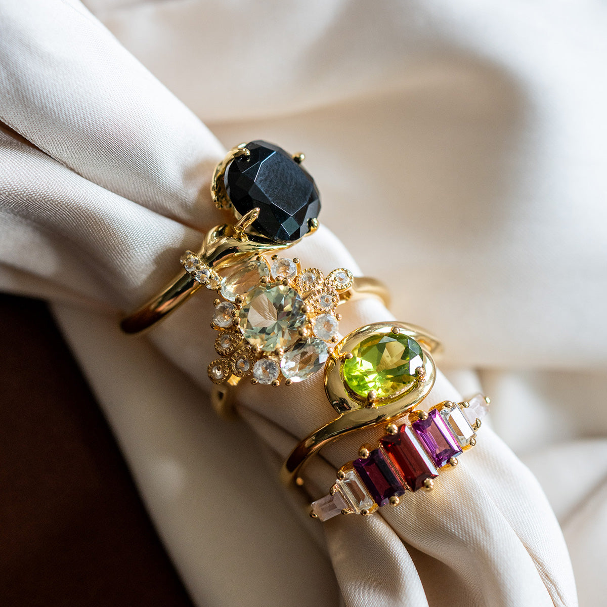 Berry Baroque Garnet Crown Ring