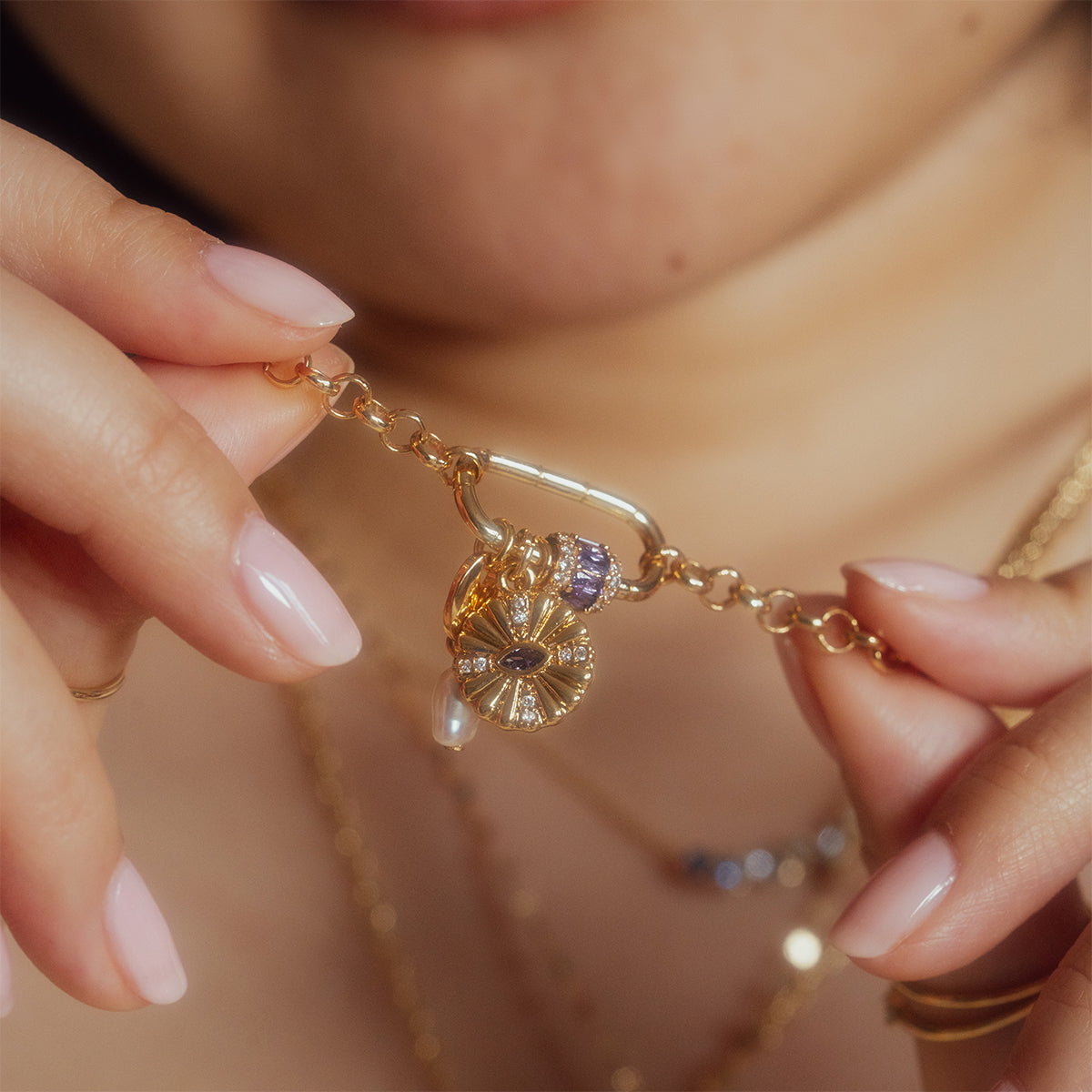 Queen Crystal Birthstone Charm Necklace