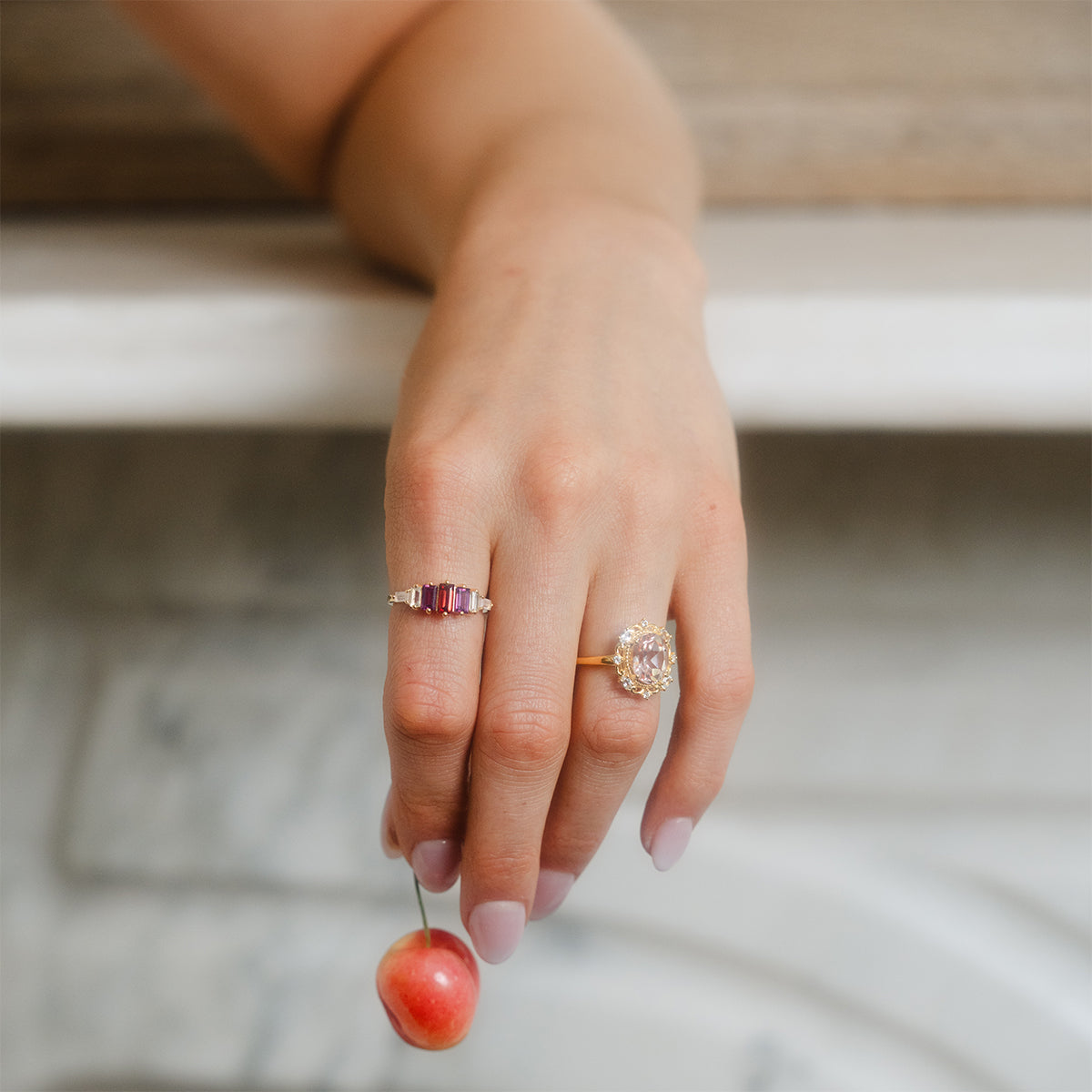 Berry Baroque Garnet Crown Ring