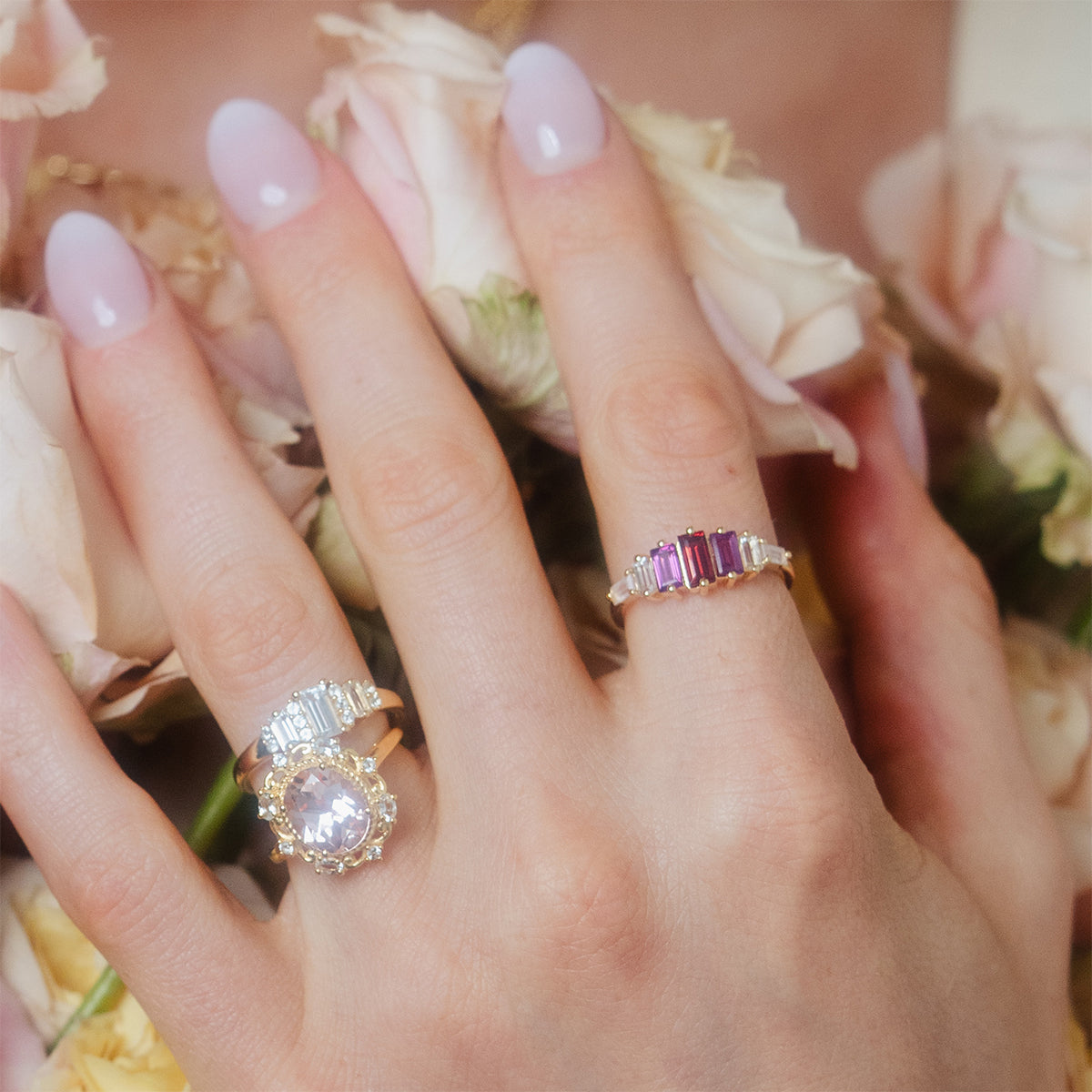 Berry Baroque Garnet Crown Ring