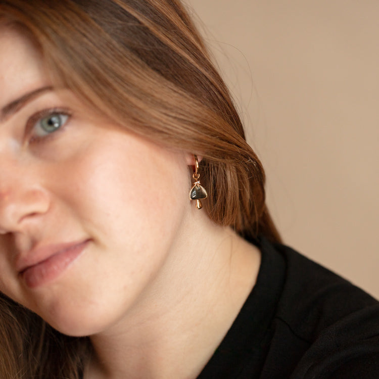 Starry Shroom Mini Huggie Hoops
