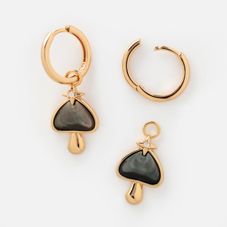 Starry Shroom Mini Huggie Hoops