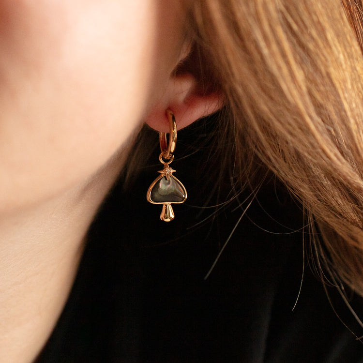 Starry Shroom Mini Huggie Hoops