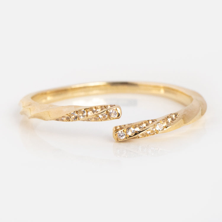 Solid Gold Pave Wrap Ring