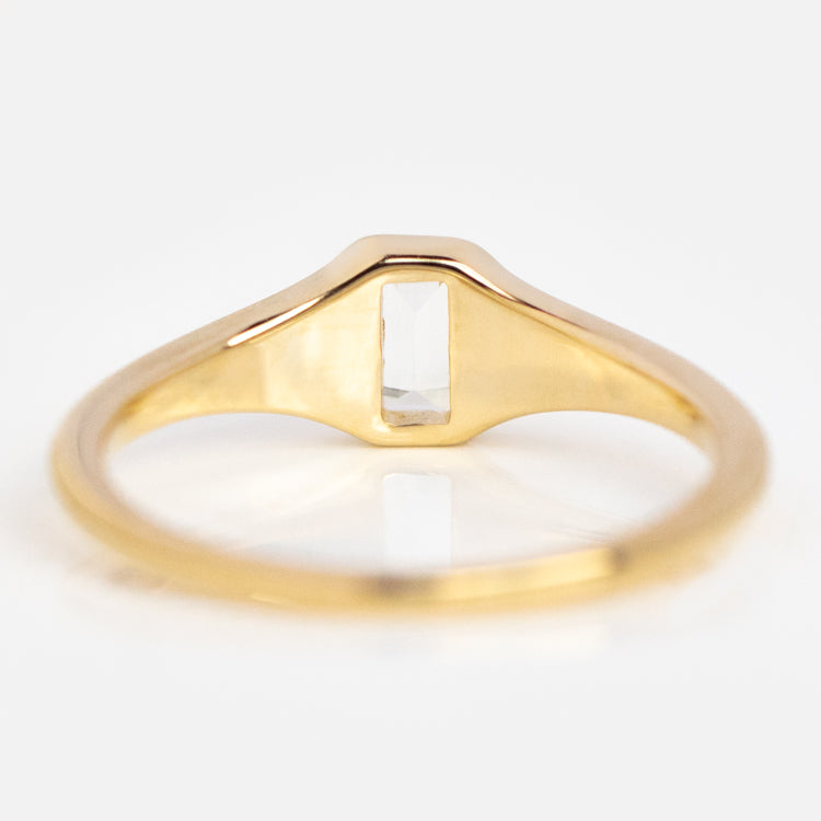 Solid Gold Emerald Cut Signet Ring