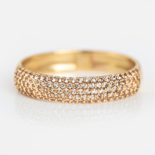 Solid Gold Pave Band Sample Size 6