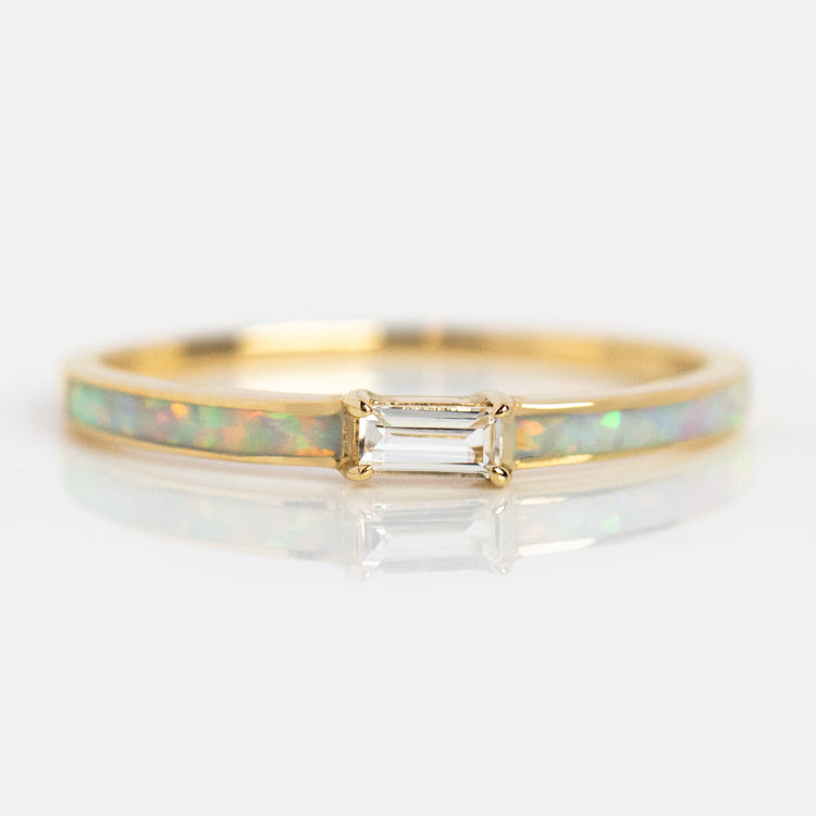 Opal cheap baguette ring