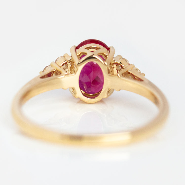 Solid Gold July Capsule Vintage Inspired Ruby Ring