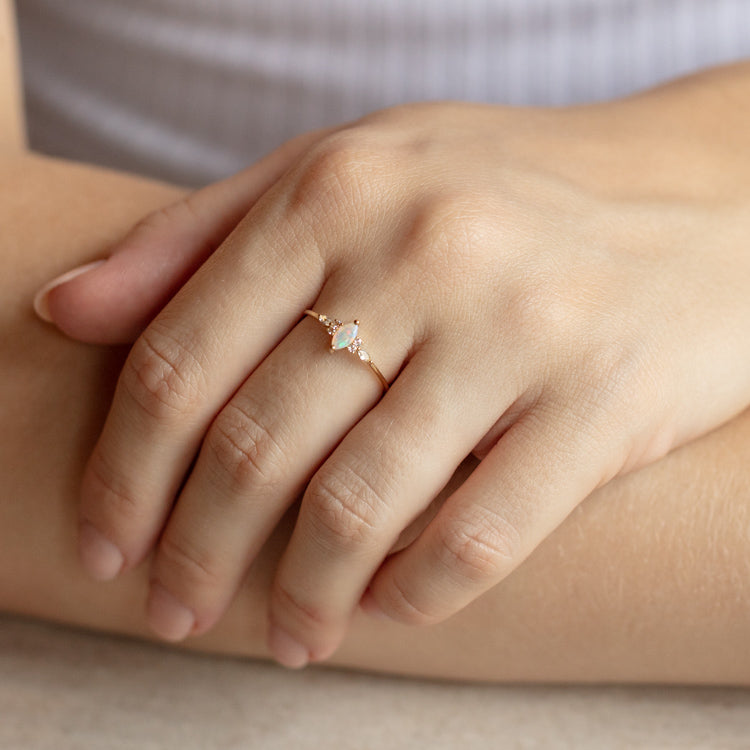 Limited Edition 10th Birthday Solid Gold Opal Ring