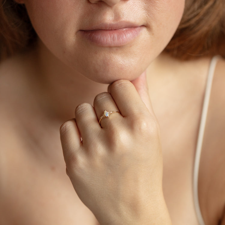 Limited Edition 10th Birthday Solid Gold Opal Ring