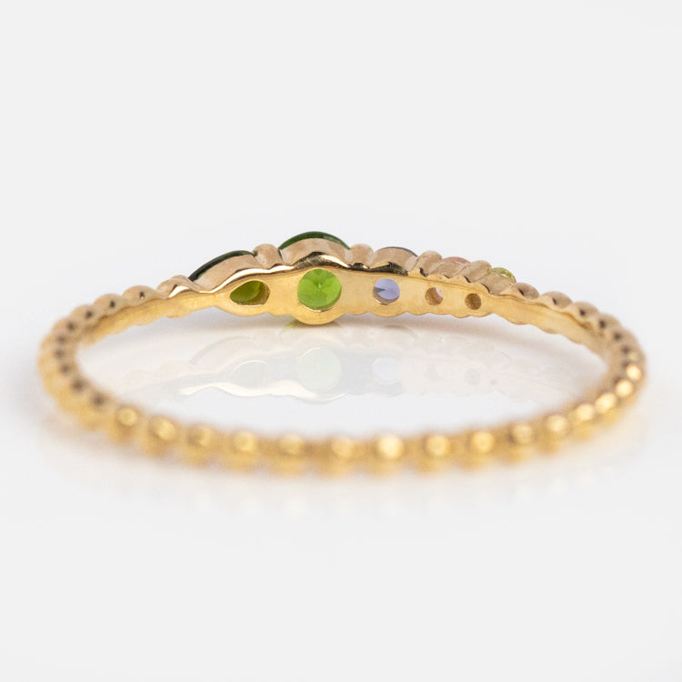 Solid Gold Pride Acrostic Ring
