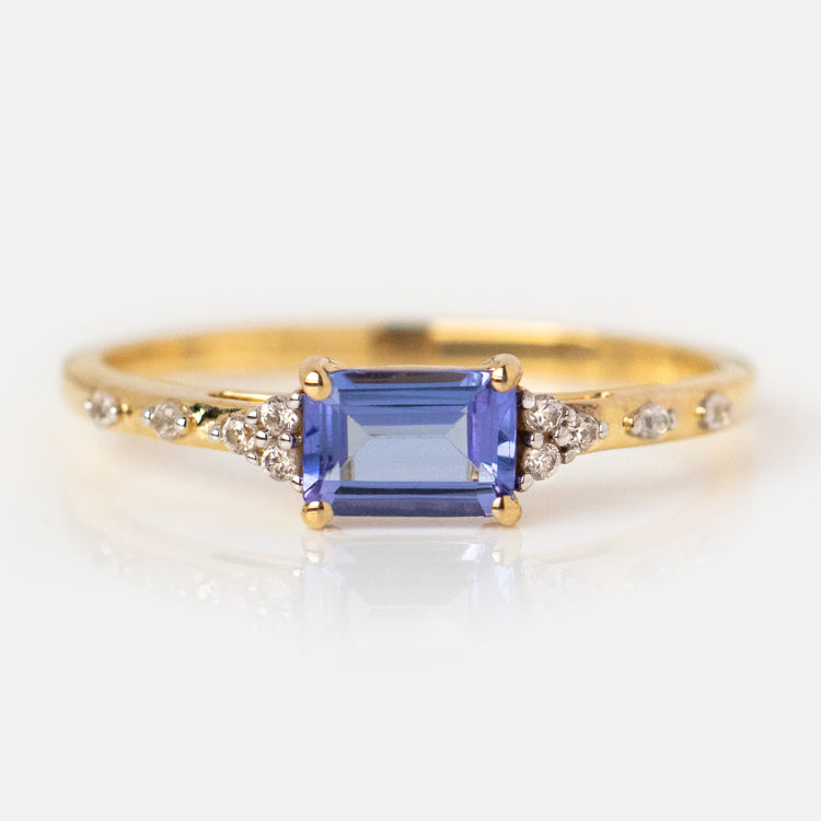 Solid Gold December Capsule Tanzanite Baguette Ring