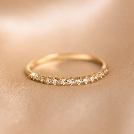 Solid Gold Diamond Sparkle Ring Sample Size 5