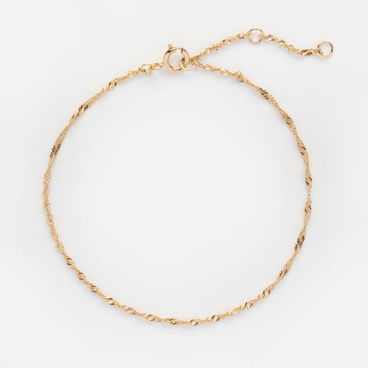 Solid Gold Twisted Chain Bracelet