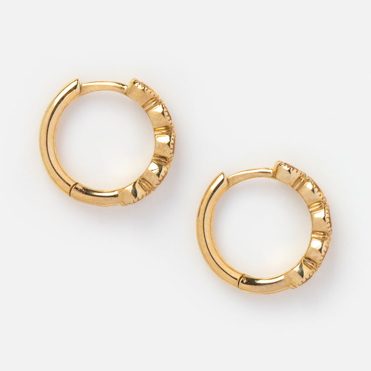 Solid Gold November Capsule Citrine Huggie Hoops