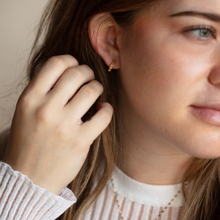 Solid Gold November Capsule Citrine Huggie Hoops