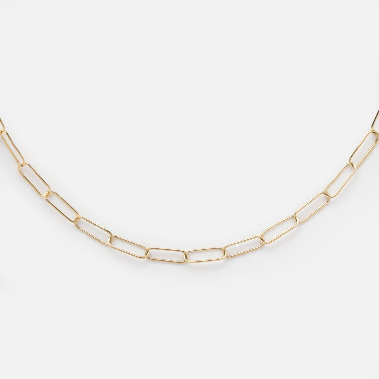 Solid Gold Paperclip Chain Necklace | Local Eclectic – local Solid Gold Paperclip Chain Necklace | Local Eclectic – local