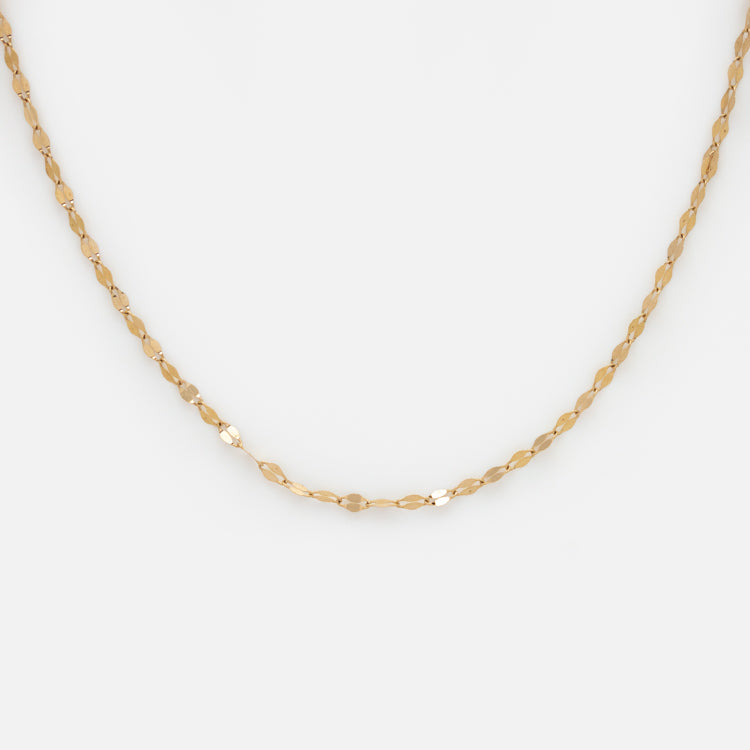 Solid Gold Sparkle Link Chain - Local Eclectic, Yellow Gold / 16 inch
