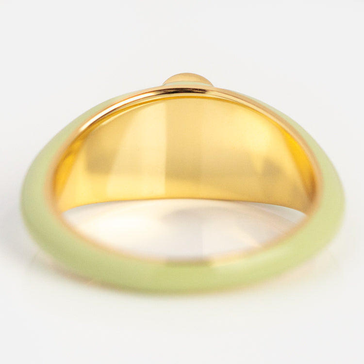 Funky Floral Green Enamel Ring