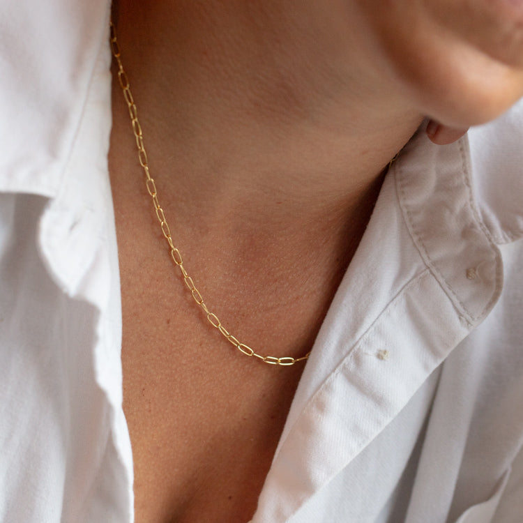 Vermeil Paperclip Necklace